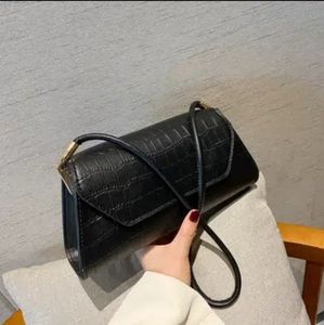 Fashion crocodile embossed PU simple solid color shoulder bag